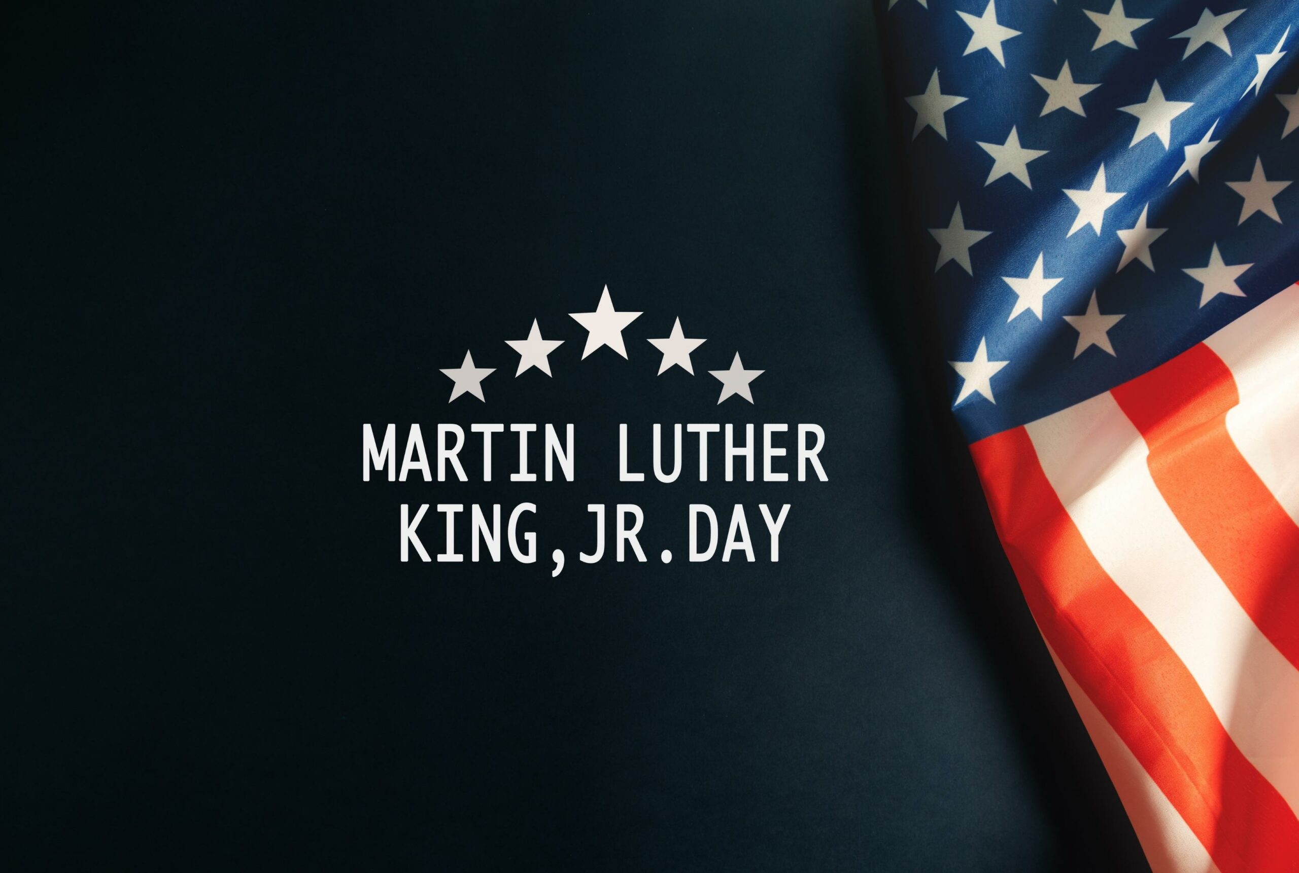 Martin Luther King Jr Day with flag