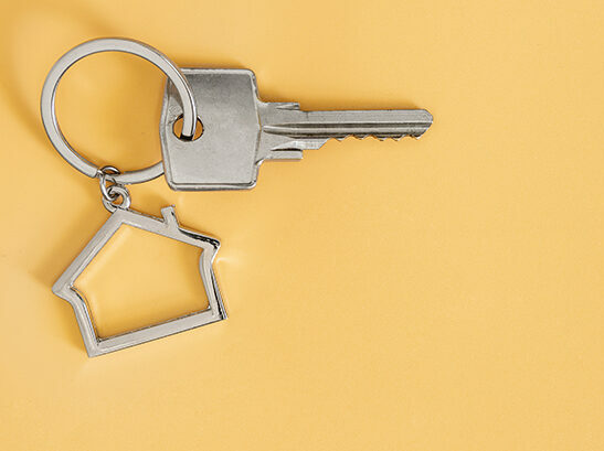 key with house shaped keychain